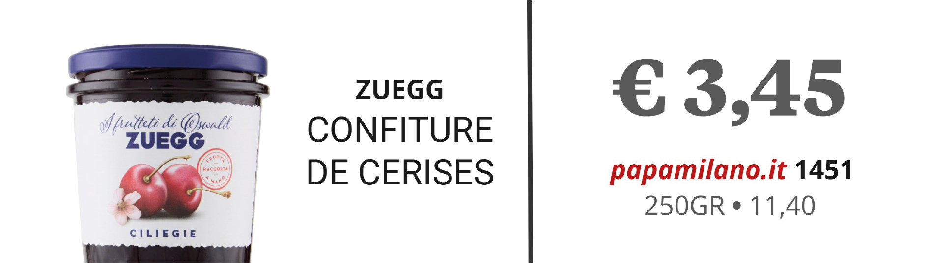 ZUEGG CONFITURE DE CERISES